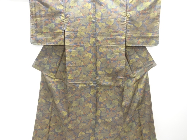 JAPANESE KIMONO / ANTIQUE KIMONO / SILK / OSHIMA TSUMUGI / IVY FRUITS